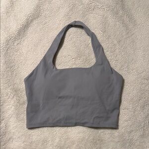 Gray Halter Neck Crop Top